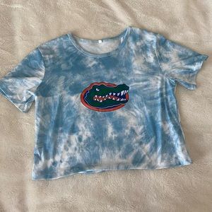 University of Florida/UF gators tie dye cropped top